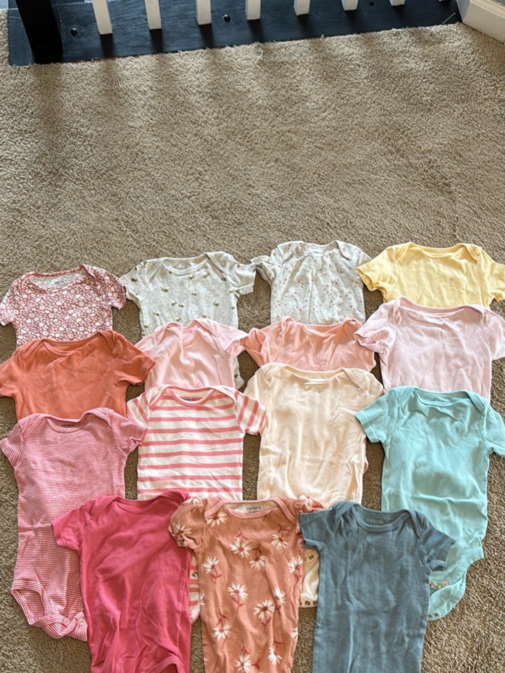 Assorted Pastel Girls' One-Piece Bodysuits - Pack of Mixed Colors